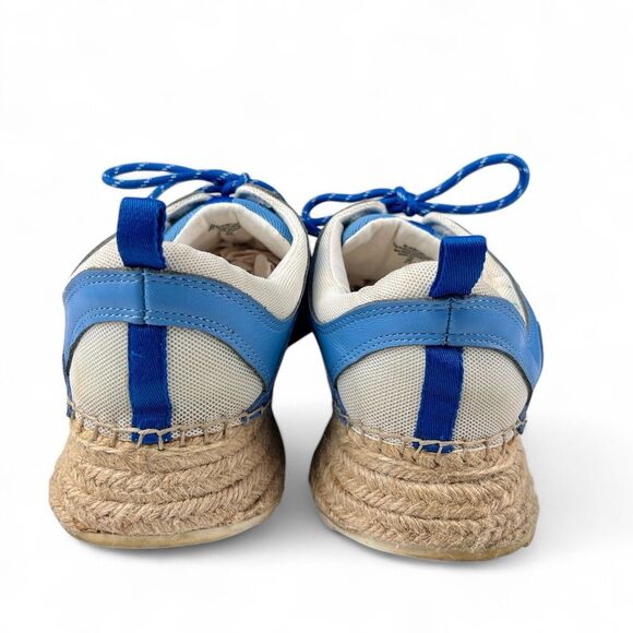 Marc Fisher Janette Espadrille Sneaker Shoes Blue Leather Canvas Women's Size 11 - Picture 4 of 11